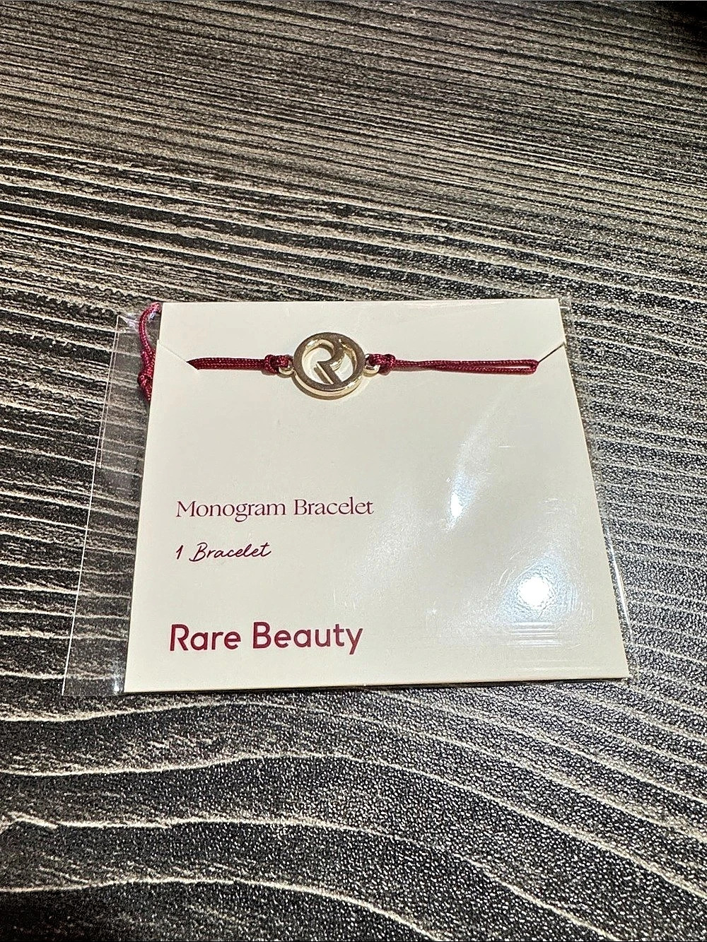 Rare Beauty Monogram Bracelet Burgundy & Gold